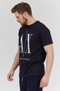 ARMANI EXCHANGE Granatowy t-shirt męski z logo XL Wzór dominujący logo