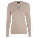 F&F SIGNATURE BEIGE V-образным вырезом КАШЕМИР 100% 42