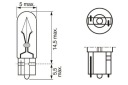 ЛАМПОЧКА 12V 1.2W CALOSZKL.BOSCH 1987302208 W2X4,6D T5 1 ШТУКА  (18902562993) фото min 13
