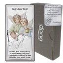 СЕРЕБРЯНАЯ КАРТИНА АНГЕЛ С ФОНАРЕМ, КРЕЩЕННЫЕ СУВЕНИРЫ