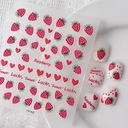 OWOCOWE Samoprzylepne Wypukłe NAKLEJKI 3D do Paznokci Wzorki MALINY