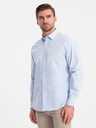 Pánska bavlnená košeľa klasická REGULAR modrá V1 OM-SHOS-0154 XL Veľkosť XL