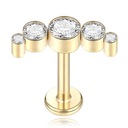 СЕРЬГИ LABRET HELIX ЦИРКОНИЙ ЗОЛОТО ТИТАН 1.2/6