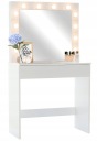 БЕЛЫЙ КОСМЕТИЧЕСКИЙ СТОЛИК, ЗЕРКАЛО, СВЕТОДИОДНАЯ ПОДСВЕТКА, 80х40х140СМ