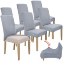 НАБОР ИЗ 6 ШТ. ПОКРЫТИЕ НА СТУЛ СЕРЫЙ ГИБКИЙ ГЛАДКИЙ УНИВЕРСАЛЬНЫЙ