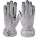 ПЕРЧАТКИ ЖЕНСКИЕ ЗИМНИЕ TOUCH СЕРЫЕ ТЕПЛЫЕ CLASSIC TEDDY ELEGANT
