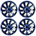 4x Universal Quad Bicolor Blue — черные колпаки, синие, 15 дюймов