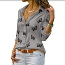 Módna dámska košeľa s nápadnými farbami a motýľmi Dominujúci vzor zvierací