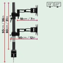 Duronic DM35V2X2 Держатель для двух мониторов вертикально 2 x 8
