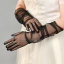 Dámske tylové dlhé svadobné rukavice Rukavice na lakte Model SHYY-1015F