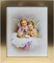 КАРТИНА 30x25 АНГЕЛ-ХРАНИТЕЛЬ АНГЕЛ В ЗОЛОТОЙ РАМКЕ