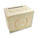 DREWNIANE GRAWEROWANE PUDEŁKO NA KOPERTY NATURALNE