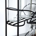 KUCHYNSKÁ PONIČKA NA KORENENIE kovová čierna stojaca kúpeľňová polica na kozmetiku Výška nábytku 33.5 cm