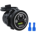 РАЗЪЕМ ДЛЯ ЗАРЯДКИ USB A + USB C QC КРАСНАЯ ПОДСВЕТКА