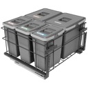 Сортировщик мусора SQUARE 60 с плавным закрыванием 2х15л 3х7л