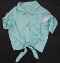Итальянская блузка, рубашка с завязками, LYOCELL, мятные пуговицы