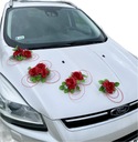 Dekoracja samochodu ozdoby na auto stroiki do ślubu CZERWONA