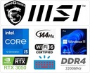 Тонкий ноутбук MSI GF63 15,6 FHD 144 Гц i5-12450H 16 ГБ SSD512 M2 RTX3050