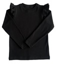 CZARNA DZIEWCZĘCA BLUZKA Z FALBANKĄ ROZ.122