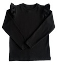 ЧЕРНАЯ БЛУЗКА ДЛЯ ДЕВОЧКИ С РЮШАМИ, размер 128