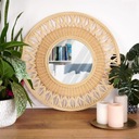 Большое настенное зеркало CIRCLE, круглое, бежевый, бамбук
