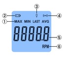 Лазерный тахометр, ЖК-измеритель оборотов в минуту, тахометр, 99999 об/мин, ЖК-дисплей + ленты
