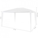 Namiot imprezowy, 3 x 4 m, biały Liczba ścianek bocznych brak