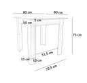 КУХОННЫЙ СТОЛ СТОЛОВАЯ ГОСТИНАЯ КУХНЯ КВАДРАТНЫЙ АДАМ 80x80x75см ДУБ