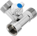 Угловой клапан 1/2x1/2x3/4 для стиральной и посудомоечной машины