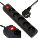 УДЛИНИТЕЛЬ СЕТЕВОЙ РАЗЪЕМ ПРОЧНЫЙ ТОЛСТЫЙ ВЫКЛЮЧАТЕЛЬ 2м 5 РОЗЕТОК