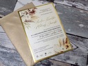 Приглашения на свадьбу из золота на одном листе