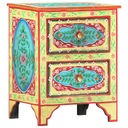vidaXL Ručne maľovaný nočný stolík, 40x30x50 cm, masívne mangovníkové drevo Počet zásuviek 2