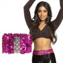 РОЗОВЫЙ ПОЯС С ПАЙЕТКАМИ БАРБИ МАКС..110см x 5см