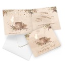 Zaproszenie Chrzest Święty i Roczek 2w1 Boho Miś