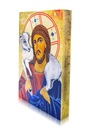 Религиозная икона ДОБРЫЙ ПАСТЫРЬ 10x15см, позолота вручную