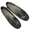 Мокасины Nessi 17130 черные со змеиным узором, кожа, размер 37