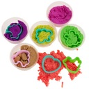 НАБОР КИНЕТИЧЕСКОГО ПЕСКА ИЗ 6 УПАКОВ + ФОРМЫ ДЛЯ ПИАСКОЛИНА