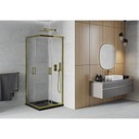 Mexen Rio štvorcová sprchová kabína 80 x 80 cm, zlatá + závesný bidet Flat, Dlhšia strana 80 cm