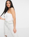 ЖЕНСКИЕ АСИММЕТРИЧНЫЕ БОДИ В РЕБРУСКУ БЕЛЫЕ 38 1VAD