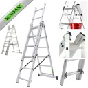 ЛЕСТНИЦА АЛЮМИНИЕВАЯ 3х6 ДВУХСТОРОННЯ + КРЮК 150кг