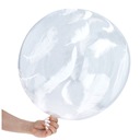 Balon Transparentny 50cm Mega Duży Balon Krystaliczny Z Piórkami Chrzest