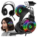 ПРОВОДНЫЕ ИГРОВЫЕ НАУШНИКИ ДЛЯ ГЕЙМЕРОВ СО СВЕТОДИОДНОЙ RGB СВЕТОДИОДНОЙ ПОДКЛЮЧЕНИЕМ ДЛЯ ПК МИКРОФОНОМ НА УШЕ