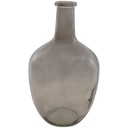 БОЛЬШАЯ СТЕКЛЯННАЯ ВАЗА-БУТЫЛКА 31см РУЧНОЙ РАБОТЫ СЕРАЯ