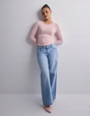 Nelly uey РОЗОВАЯ БЛУЗКА БАЗОВОГО КРОЯ С ДЛИННЫМИ РУКАВАМИ NG5 XXS