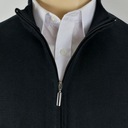 Elegantný rozopínateľný sveter CARPE DIEM čierny S Výstrih polovičný rolák