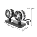 1PC PORTABLE CAR TRUCK AIR FAN DOUBLE OUTLET COOLER USB ЧОРНИЙ  (18214907722) фото min 6