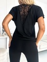 Хлопковая женская пижама с кружевом на спине, черная, L/XL
