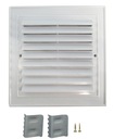 ВЕНТИЛЯЦИОННАЯ РЕШЕТКА 14X14 ДЫМОХОД, УГЛОВАЯ, БЕЛАЯ РАМКА