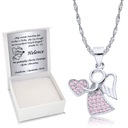 Серебряная цепочка 925 пробы с медальоном с гравировкой «Розовый ангел»