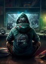 Холст постер Neon Punk графический геймпад